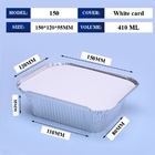 Fabricante Container de caixa de almoço de folha de alumínio descartável personalizado com tampa 410ml 150*120*55mm
