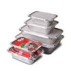 190*110*45MM Embalagem de alimentos Panelas de alimentos Caixas de 500 ml com tampa de alumínio recipientes descartáveis recipientes de folha de alumínio