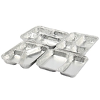 Caixa de almoço de alumínio de 800 ml 230mm*175mm*38mm Comércio por atacado Container Tray Square Pans High Quality 2 Gratice