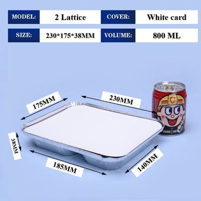 Caixa de almoço de alumínio de 800 ml 230mm*175mm*38mm Comércio por atacado Container Tray Square Pans High Quality 2 Gratice