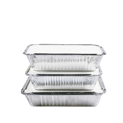 Fabricante Container de caixa de almoço de folha de alumínio descartável personalizado com tampa 410ml 150*120*55mm