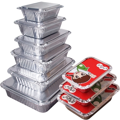 Embalagens de alimentos recicláveis descartáveis de alumínio recipientes de papel alumínio de estanho pratos de restauração bandeja de papel alumínio