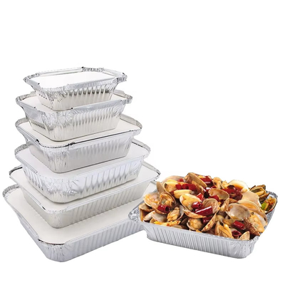 Caixa de almoço de papel de alumínio descartável Caixa de comida de lanche pequeno com peixe grelhado