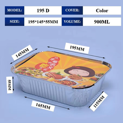 Caixa de almoço de papel de alumínio descartável Caixa de comida de lanche pequeno com peixe grelhado