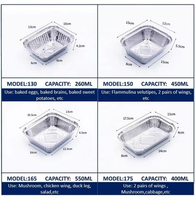 Marmita de folha de alumínio para alimentos com tampa PET